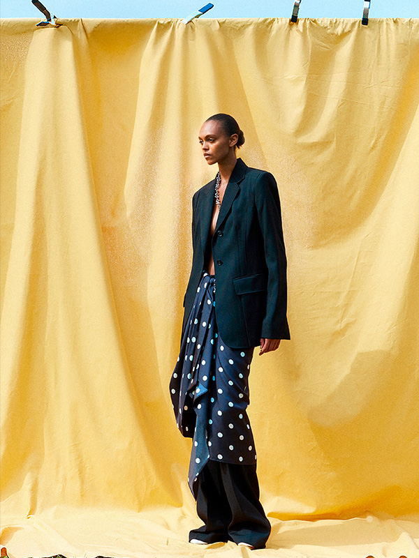 Long wool skirt with belt, black | Sportmax